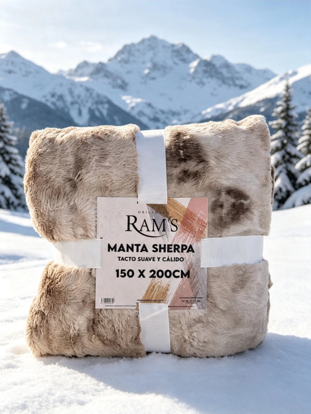 Couverture Sherpa Marron Tie & Dye — 150 × 200 cm
