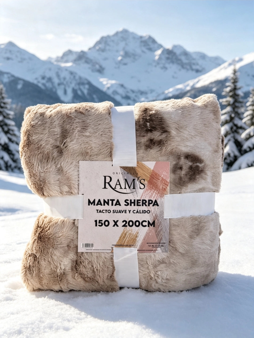 Couverture Sherpa Marron Tie & Dye — 150 × 200 cm