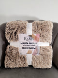 Plaid Sherpa ultra doux 130 x 150 cm – effet fausse fourrure, cocooning et chaud