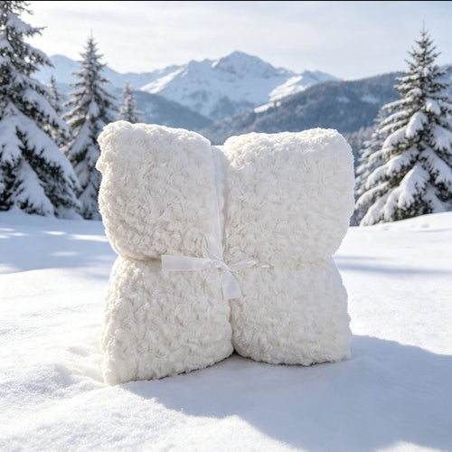 Couverture Sherpa Blanche Bouclée — 200 × 220 cm