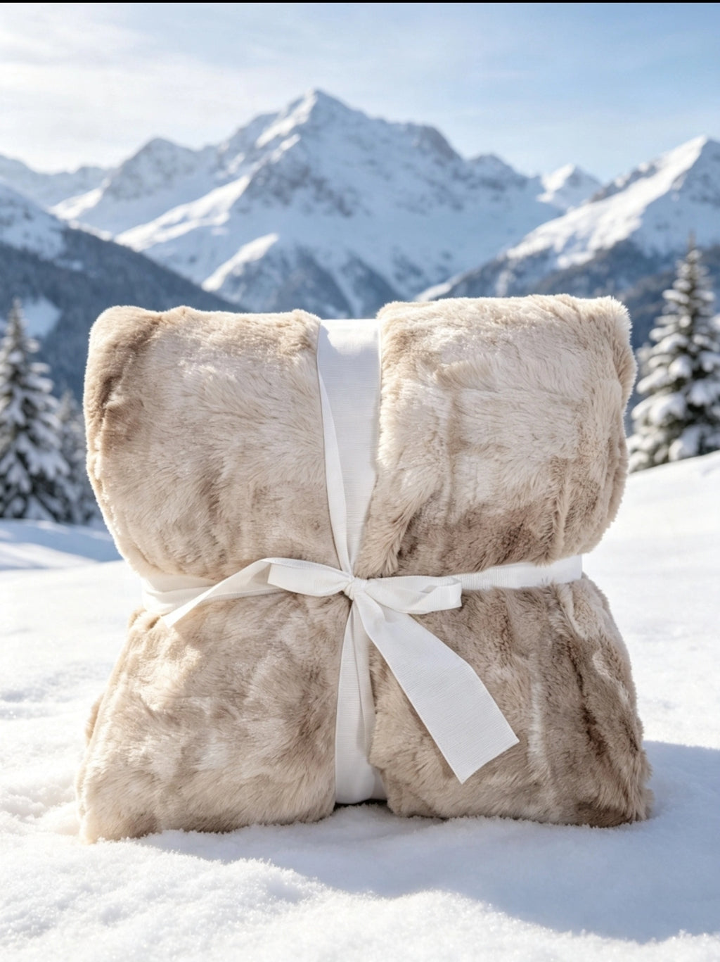 Couverture Sherpa Marron Tie & Dye — 150 × 200 cm