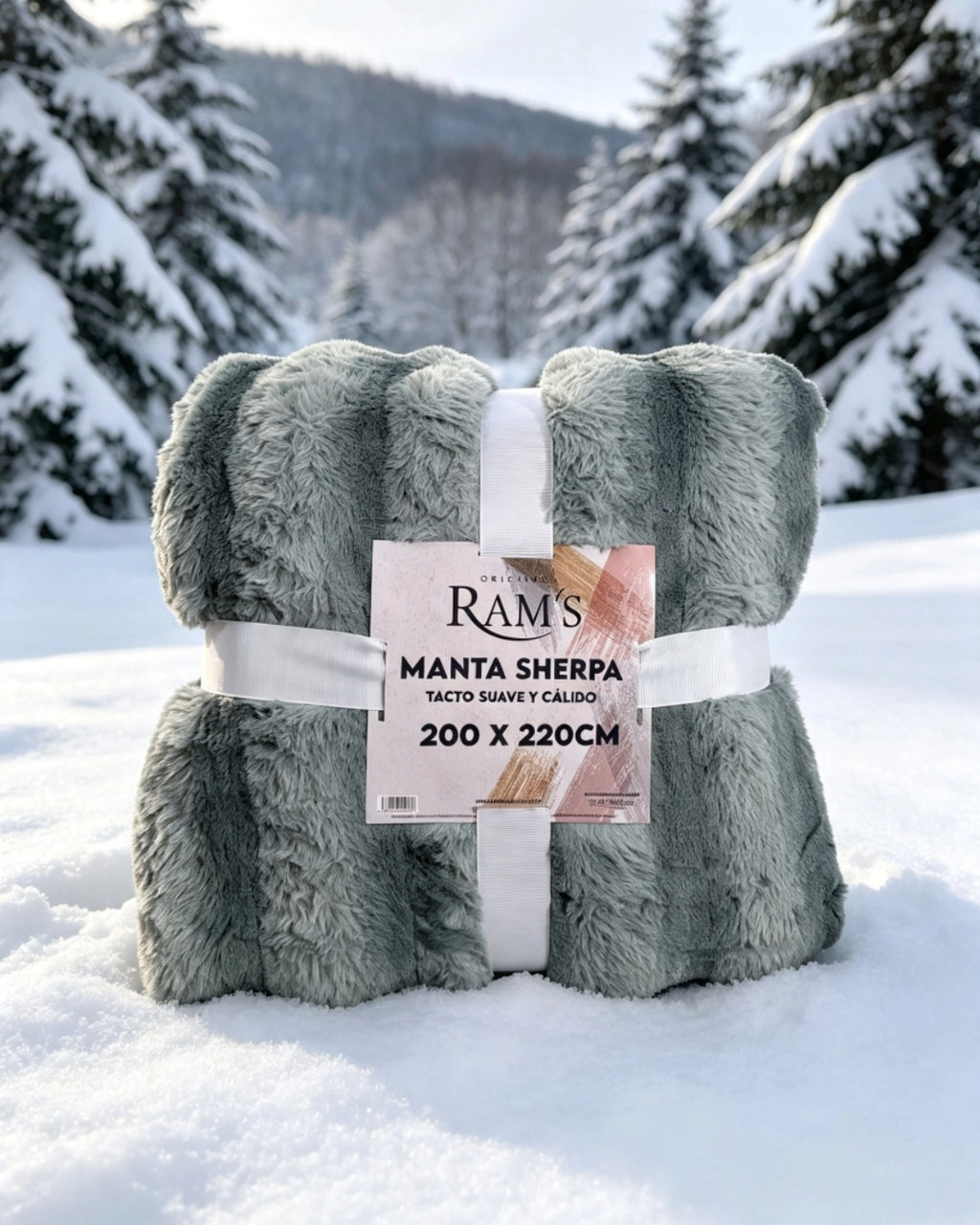 Couverture Sherpa Grise XXL 200x220 cm — Ultra Douce & Chaude | RAM'S