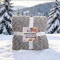 Couverture Sherpa Grise Motif Rosace XXL 200x220 cm — Ultra Douce | RAM'S