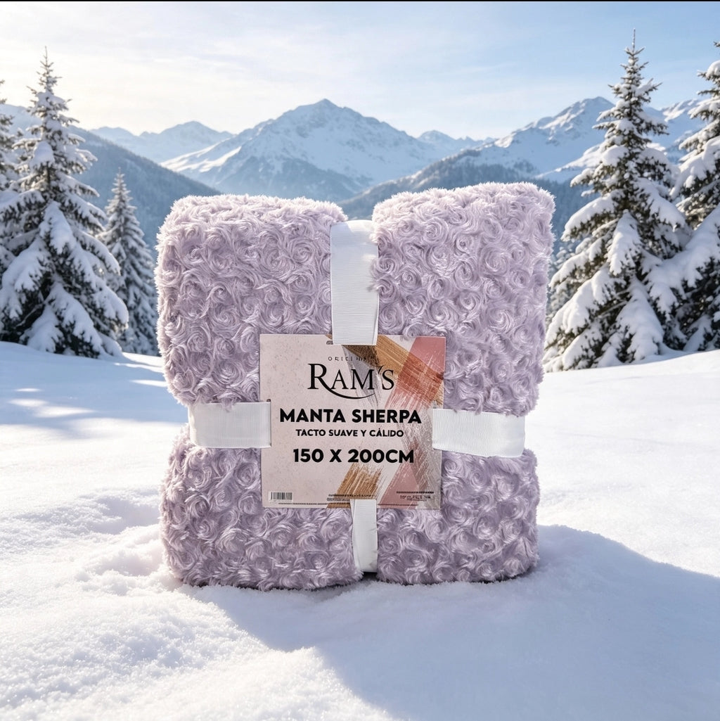 Couverture Sherpa Violette Lilas — 150 × 200 cm