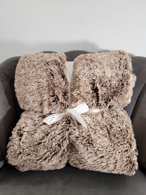 Plaid Sherpa ultra doux 130 x 150 cm – effet fausse fourrure, cocooning et chaud